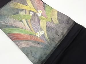 金彩花に抽象模様名古屋帯